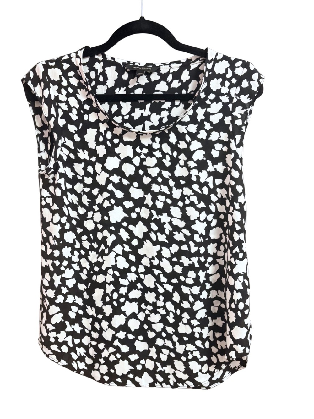 Banana Republic XS Black White Sleeveless Blouse